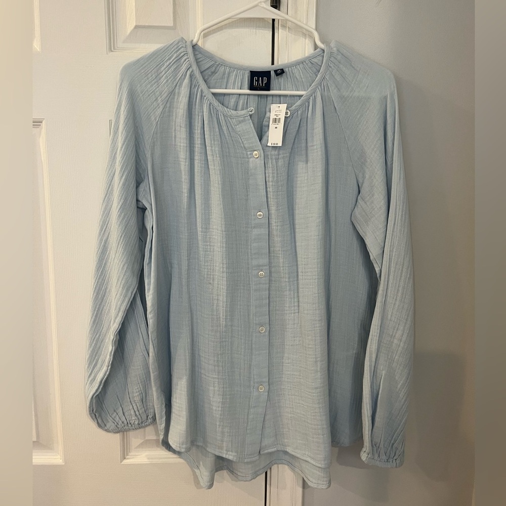 GAP light blue cotton gauze shirt